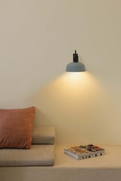 Faro Tatawin - applique - Ø 18,4 x 15,5 cm - noir satiné et bleu grisâtre brillant