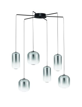 Nova Luce Aelia - lampe suspendue - Ø 72 x 145 cm - 25W LED inclus - noir mat et gris fumé