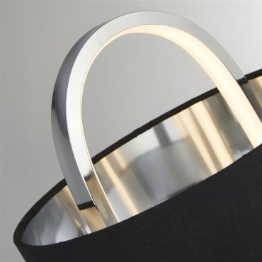 Searchlight Madrid - lampe à poser - Ø 25 x 41 cm - 10W LED dimmable inclus - noir et chrome