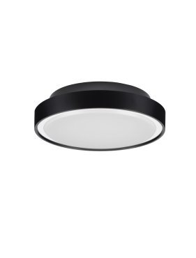 Nova Luce Sky - plafonnier extérieur - Ø 30 x 7,7 cm - 15W LED inclus - IP65 - noir sablé