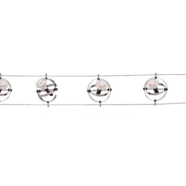 Searchlight Track &amp; Spot - Jeu de câbles LED - 500 x 8,2 cm - 5 x 5W LED inclus - chrome