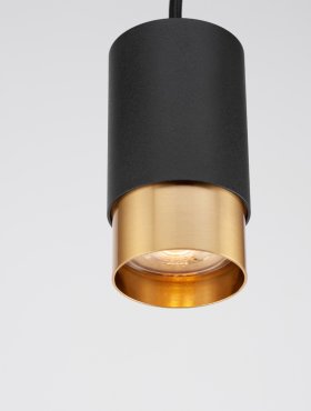 Nova Luce Pogno Mini - lampe suspendue - Ø 5,9 x 150 cm - or et noir