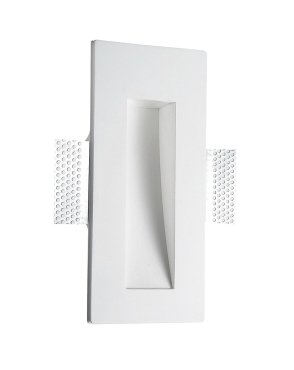 Nova Luce Cirocco - applique encastrée - 24 x 11 cm - 1W LED inclus - crépi blanc