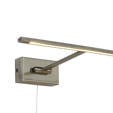 Searchlight LED Picture Lights - applique murale avec interrupteur à tirette - 34 x 5 cm - 8W LED inclus - laiton antique