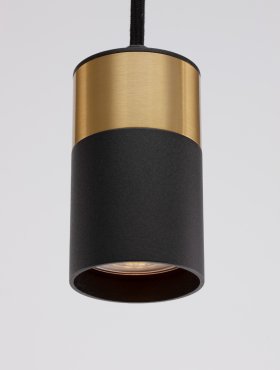 Nova Luce Pogno - lampe suspendue - Ø 5,6 x 150 cm - noir et or