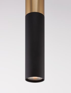 Nova Luce Pogno - lampe suspendue - Ø 5,6 x 150 cm - or et noir