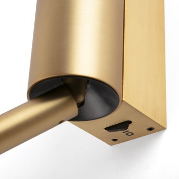 Faro Dante - applique murale avec liseuse - 24 x 5 x 8 cm - 5W+3W LED incl. - or