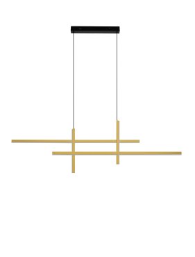Nova Luce Antama - lampe suspendue - 120 x 150 x 5 cm - 43W dimmable LED inclus - noir sablé et or