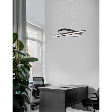 Nova Luce Aries - lampe suspendue - Ø 59 x 120 cm - 48W LED dimmable inclus - blanc sable