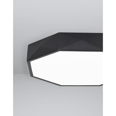 Nova Luce Eben - plafonnier - Ø 40 x 6 cm - 24W LED inclus - noir sable et blanc mat