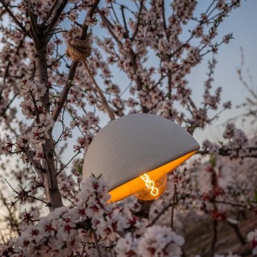 New Garden Luna 40 - lampe suspendue à batterie rechargeable avec télécommande - Ø 38,6 x 22 cm - IP54 - blanc