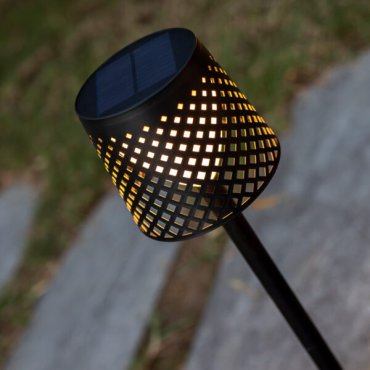 New Garden Greta - lampe solaire extérieure de table, de sol ou murale avec port USB - 80 x 20 x 14 cm - IP65 - noir