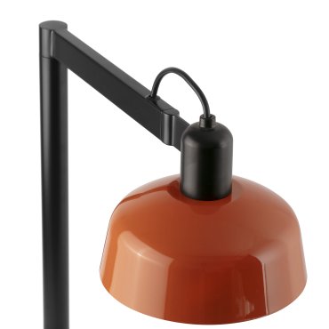 Faro Tatawin - lampe de table - 25 x 45,4 x 57,5 cm - noir satiné et orange rougeâtre brillant