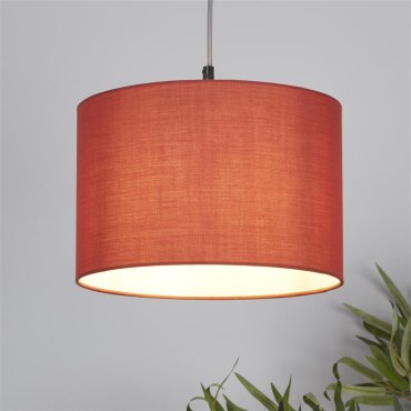 Searchlight Clyde Drum - abat-jour - Ø 30 x 20 cm - terracotta