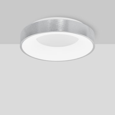 Nova Luce Rando Thin - plafonnier - Ø 38 x 9 cm - 30W LED dimmable inclus - argent brossé