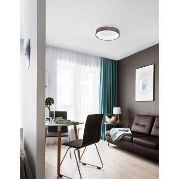 Nova Luce Rando Thin - plafonnier - Ø 38 x 9 cm - 30W LED dimmable inclus - café brossé
