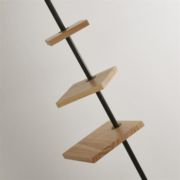 Searchlight Norfolk - lampadaire - Ø 45 x 163 cm - noir, gris et marron clair