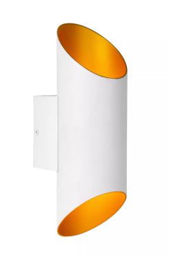 Lucide Quirijn - applique murale - 9,6 x 12,1 x 30 cm - blanc et laiton