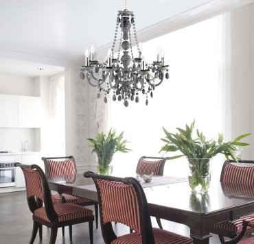 Searchlight Marie Therese - lustre - Ø 74 x 150 cm - gris anthracite