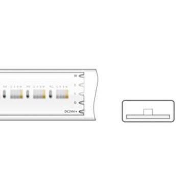 Klus Bande LED - largeur 1,2 cm, longueur 500 cm - 24Vdc - 15,3W LED par mètre - 385 LED par mètre - IP65 - RGB