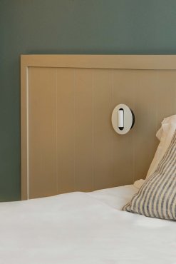 Faro Timit - lampe de chevet - 5,3 x 11,2 x 3 cm - 4,5W LED inclus - blanc mat et noir texturé
