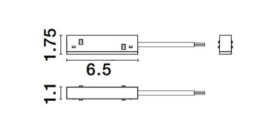 Nova Luce Ultra Slim - power connector - connexion entre le rail et le driver - noir