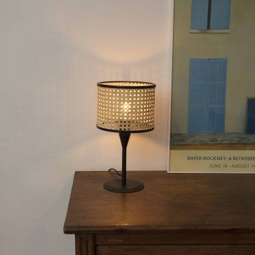 Faro Mambo - lampe à poser - Ø 21 x 44,5 cm - brun clair et noir