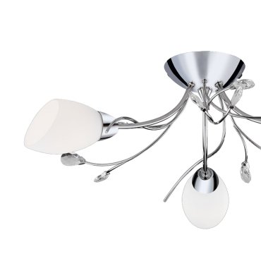 Searchlight Gardenia - plafonnier - 60 x 20 cm - chrome et opale