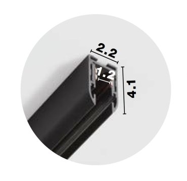 Nova Luce Ultra Slim - rail magnétique en saillie - 200 cm - noir