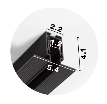 Nova Luce Ultra Slim - rail magnétique encastré sans garniture - 200 cm - noir