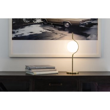 Faro Le Vita - lampe de table - 15 x 14 x 58 cm - 6W dimmable LED inclus - or brillant et opale
