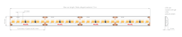 Klus Bande LED - largeur 1cm, longueur 500cm - 24Vdc - dimmable - 9,1W LED par mètre - 266 LED par mètre - IP65 - 4000K