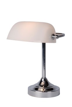 Lucide Banker - lampe de bureau - 22 x 13,5 x 30 cm - chrome, blanc