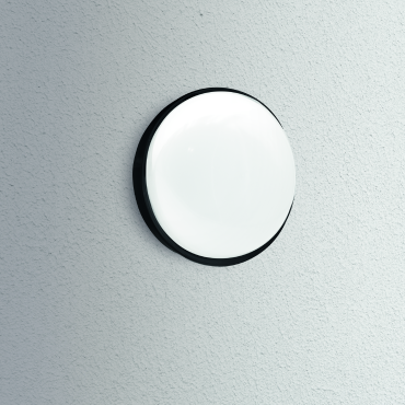 Century Italia Simply - lampe murale/plafonnier - Ø 22,2 x 6,9 cm - 24W LED inclus - IP65 - noir