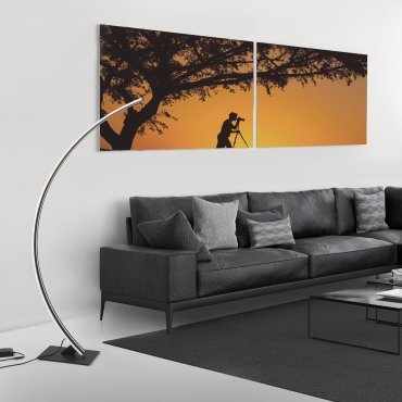 Nova Luce Breton - lampadaire - 56 x 20 x 150 cm - 40W dimmable LED inclus - sand black