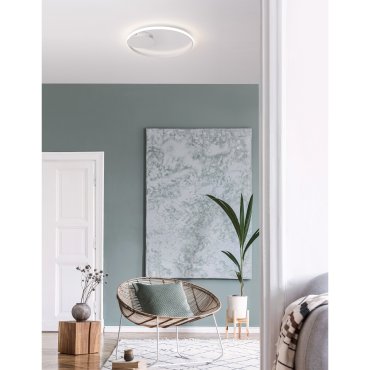 Nova Luce Fuline - plafonnier - Ø 50 x 5 cm - 32W LED dimmable inclus - blanc sable