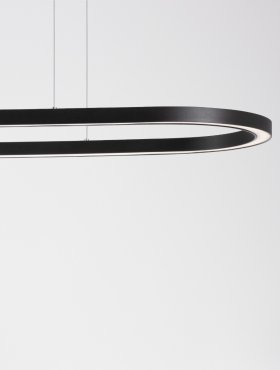 Nova Luce Cuppe - lampe suspendue - 120 x 35 x 200 cm - 58W LED dimmable inclus - noir
