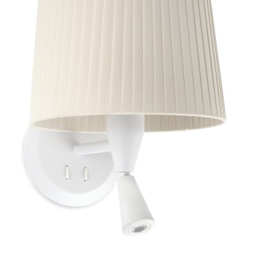 Faro Samba - applique murale avec interrupteur - 21,5 x 19 x 17,3 cm - 3W LED inclus - blanc et beige