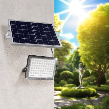 Century Italia Promoteo - spot solaire avec capteur jour et nuit et télécommande - 24,3 x 3,9 x 17,2 cm - 10W LED inclus - IP65 - noir