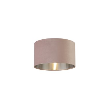 Searchlight Drum Shade - abat-jour - Ø 38 x 22 cm - rose et argent brossé