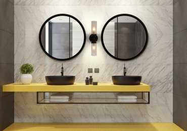 Searchlight Imperial - applique murale - 10 x 37 cm - IP44 - noir mat et transparent