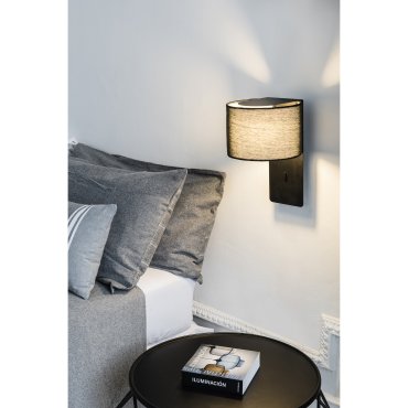 Faro Fold - applique murale avec interrupteur - 20 x 22 x 30 cm - noir mat