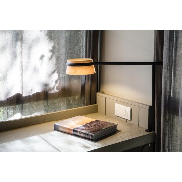 Faro Loop - lampe de table - 65 x 22 x 45 cm - 6W dimmable LED inclus - noir et marron