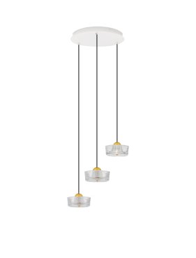 Nova Luce Keros - lampe suspendue - Ø 50 x 200 cm - 18W LED inclus - platine or