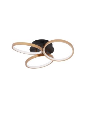 Nova Luce Elize - plafonnier - Ø 55 x 12 cm - 28W LED dimmable inclus - noir et or