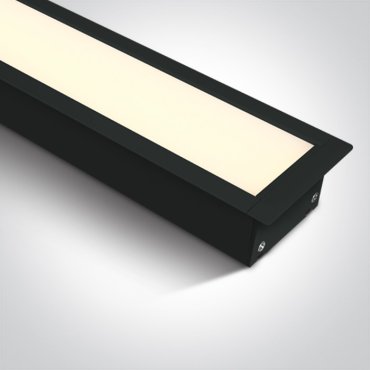 ONE Light Profils linéaires LED encastrés - plafonnier encastré - 121 x 7 x 6 cm - 40W LED inclus - noir