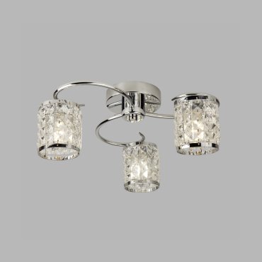 Searchlight Royal - plafonnier - Ø 43 x 17 cm - IP44 - chrome