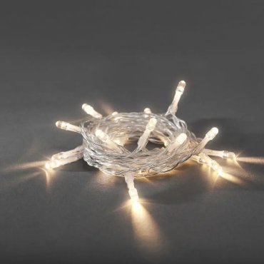 Konstsmide - Guirlande lumineuse à piles - 735 cm - 50 x 0,06W inclus - couleur blanc chaud - transparent