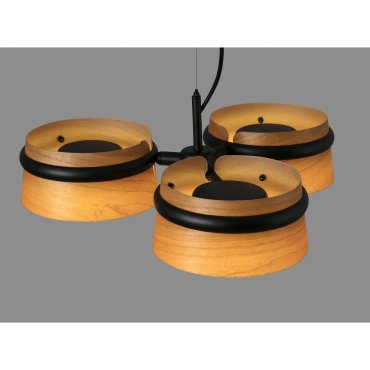 Faro Loop - lampe suspendue - Ø 52 x 9 cm - 3 x 6W LED inclus - brun