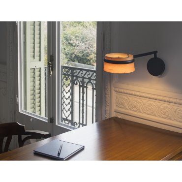 Faro Loop - applique murale - 19 x 50 x 32 cm - 6W LED dimmable inclus - brun et noir - Cerisier